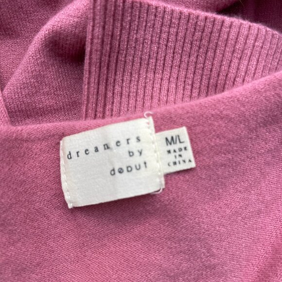 Dreamers By Debut V-Neck Long-Sleeved Tunic Sweater, Mauve, Size M/L.  NWOT! - Picture 4 of 5